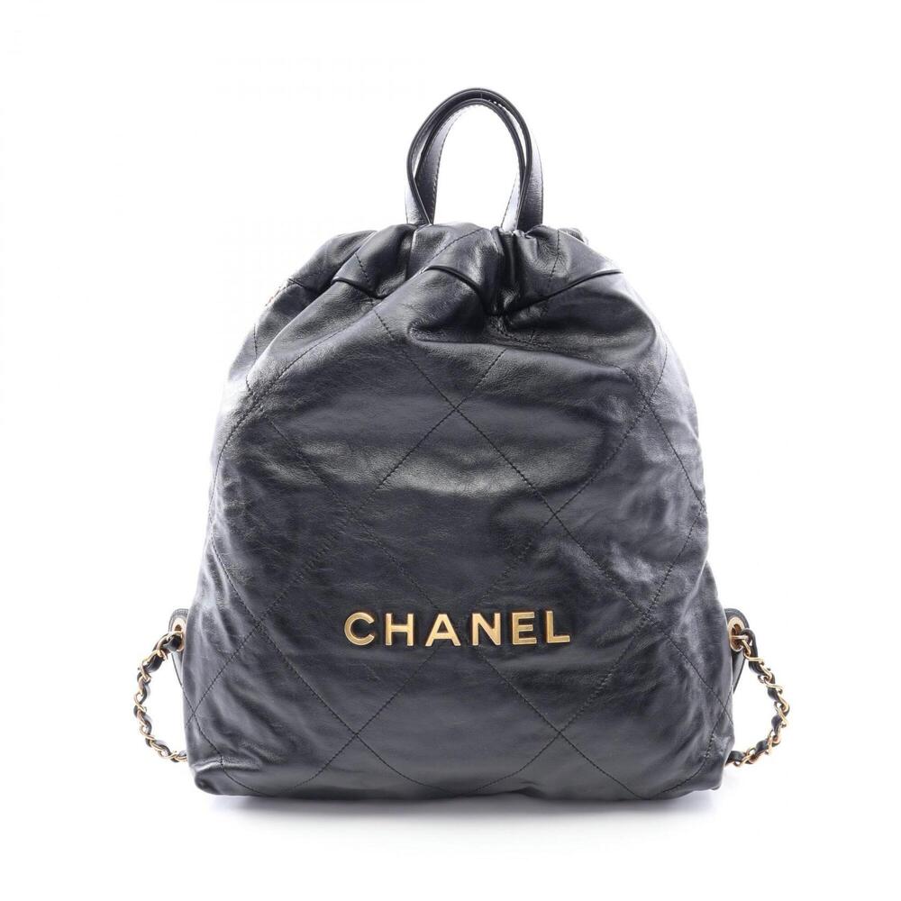 Chanel CHANEL 22 Backpack Rucksack Handbag Leather Women's Black